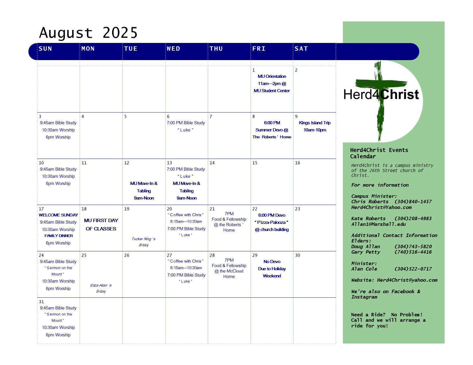 Herd4Christ Calendar