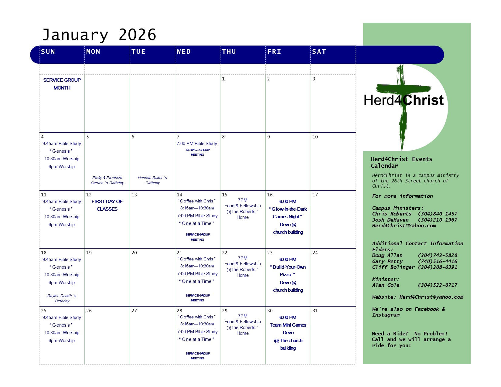 Herd4Christ Calendar